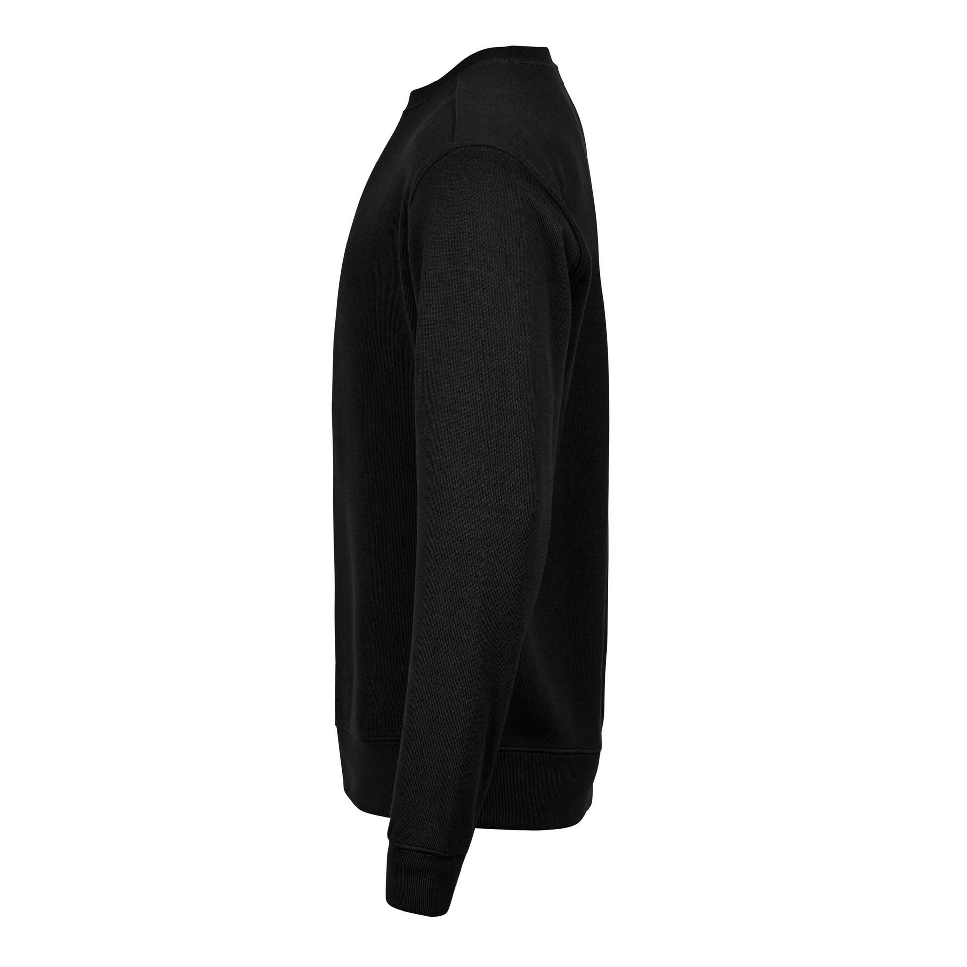 Black - Lifestyle - Tee Jays Mens Ribber Interlock Crew Neck Sweatshirt