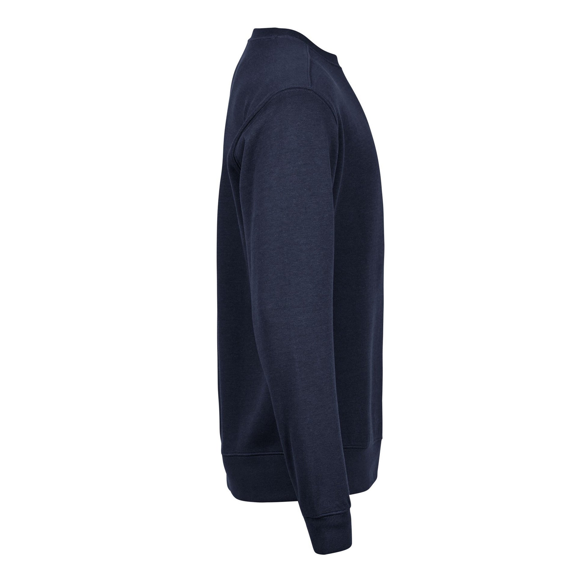 Navy - Side - Tee Jays Mens Ribber Interlock Crew Neck Sweatshirt