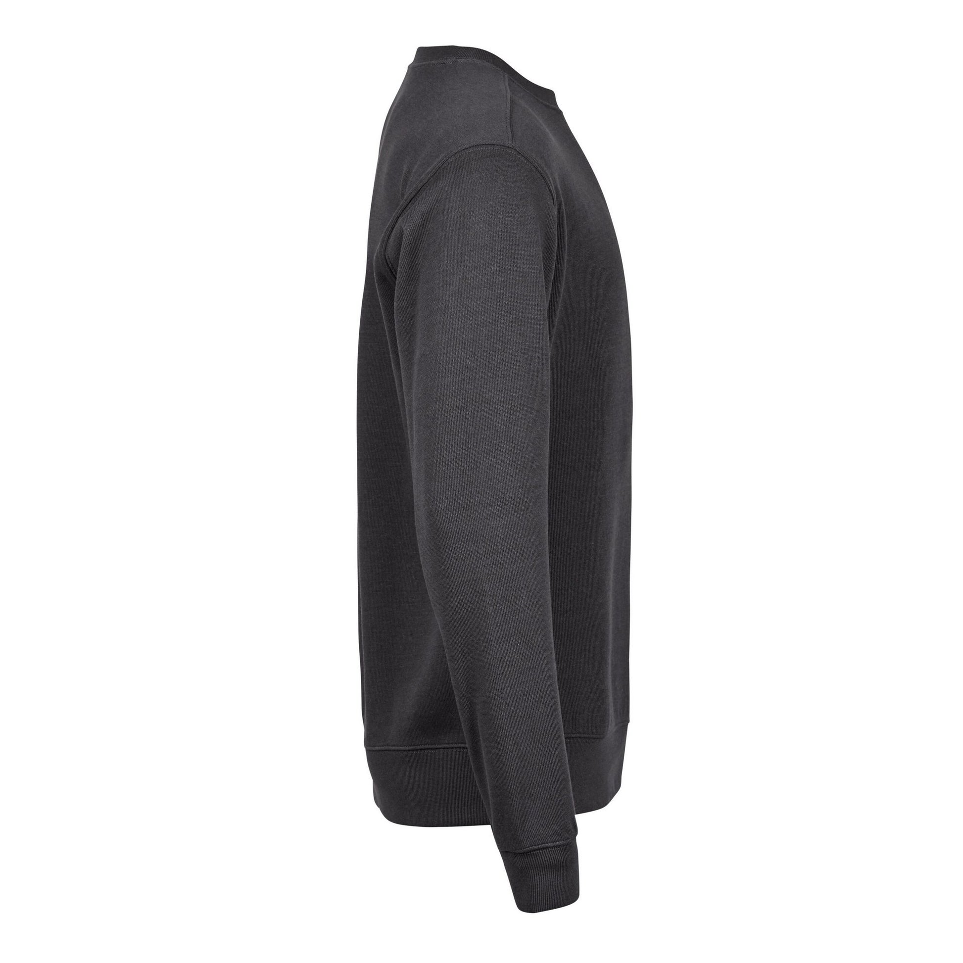 Dark Grey - Side - Tee Jays Mens Ribber Interlock Crew Neck Sweatshirt