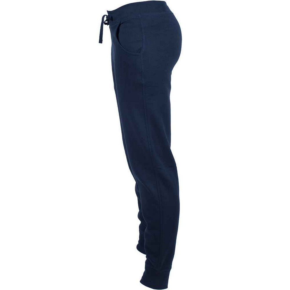 Navy - Side - SF Minni Childrens-Kids Cuffed Slim Jogging Bottoms