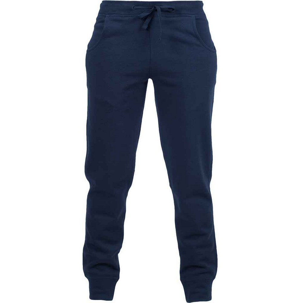 Navy - Front - SF Minni Childrens-Kids Cuffed Slim Jogging Bottoms