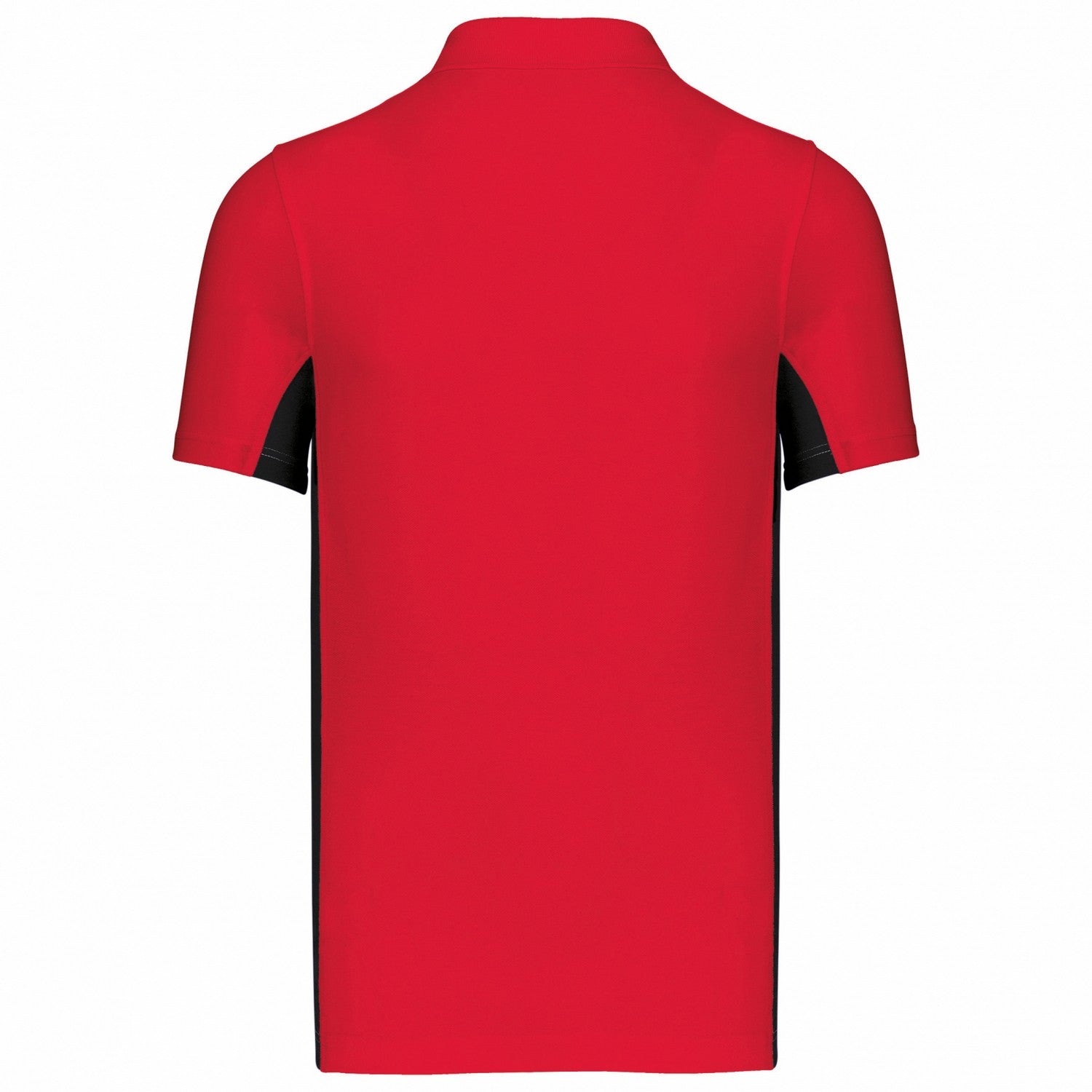 Red-Black - Back - Kariban Mens Flag Polycotton Pique Polo Shirt