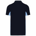 Navy-Sky Blue - Back - Kariban Mens Flag Polycotton Pique Polo Shirt