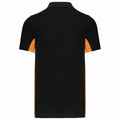 Black-Orange - Back - Kariban Mens Flag Polycotton Pique Polo Shirt