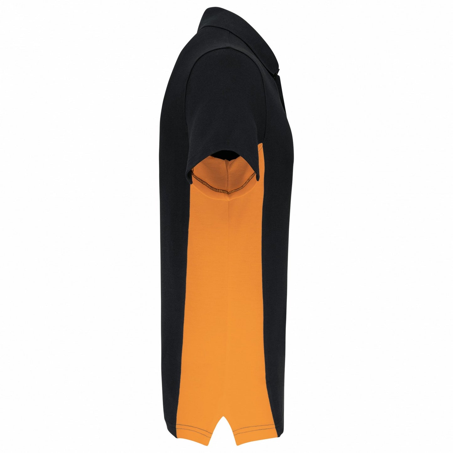 Black-Orange - Side - Kariban Mens Flag Polycotton Pique Polo Shirt