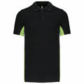 Black-Lime - Front - Kariban Mens Flag Polycotton Pique Polo Shirt