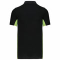 Black-Lime - Back - Kariban Mens Flag Polycotton Pique Polo Shirt
