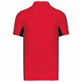 Red-Black - Back - Kariban Mens Flag Polycotton Pique Polo Shirt