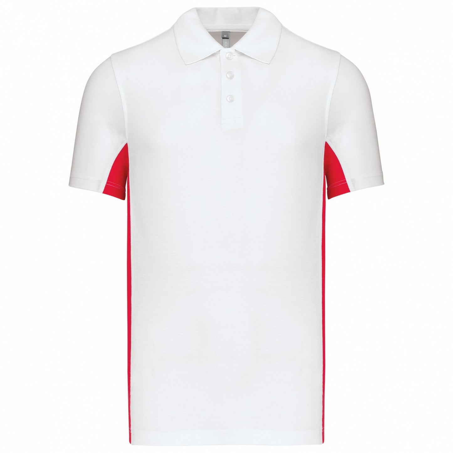 White-Red - Front - Kariban Mens Flag Polycotton Pique Polo Shirt