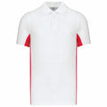 White-Red - Front - Kariban Mens Flag Polycotton Pique Polo Shirt