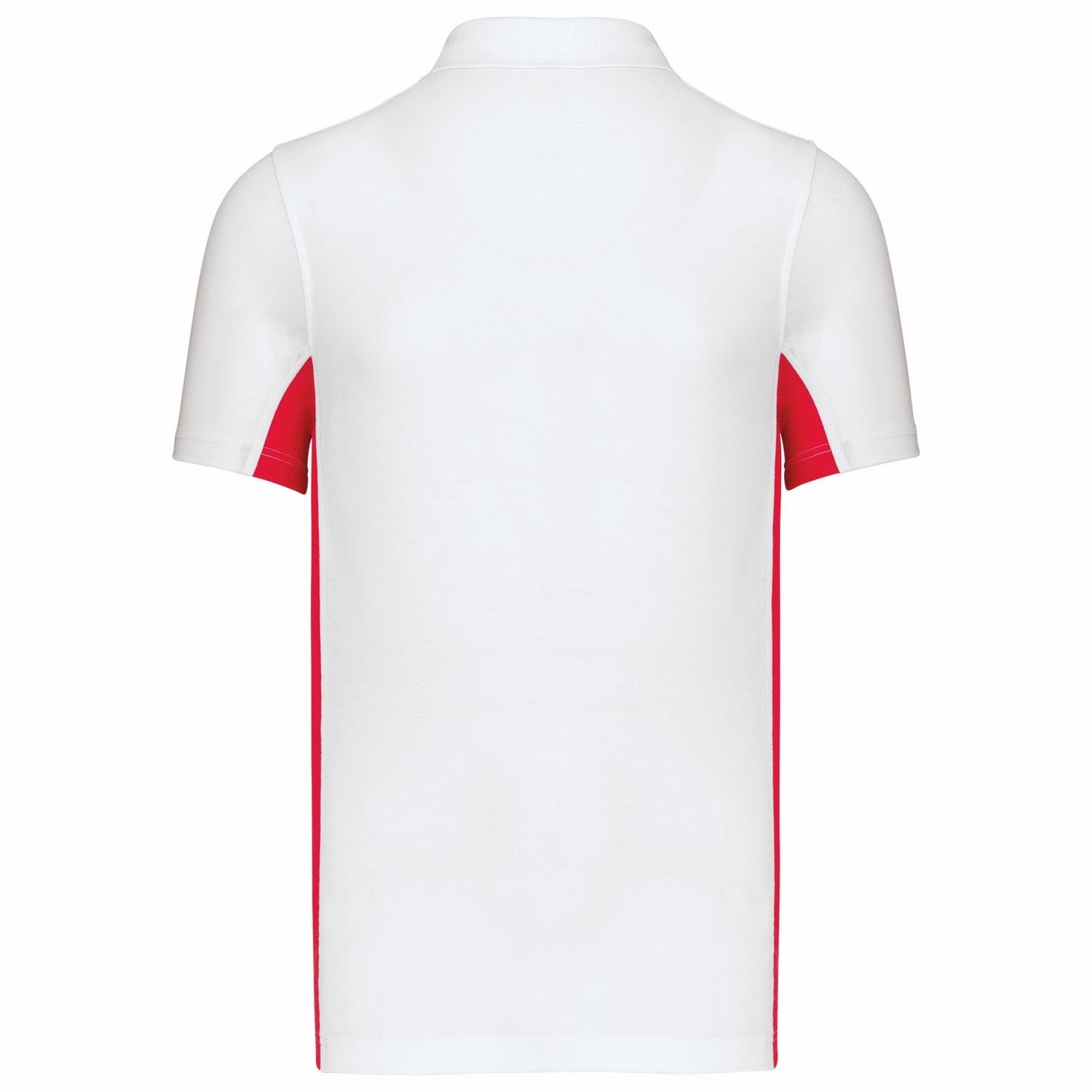 White-Red - Back - Kariban Mens Flag Polycotton Pique Polo Shirt