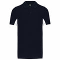 Navy-White - Front - Kariban Mens Flag Polycotton Pique Polo Shirt