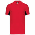 Red-Black - Front - Kariban Mens Flag Polycotton Pique Polo Shirt