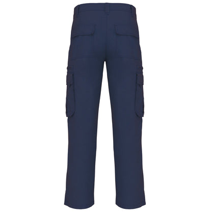 Navy - Back - Kariban Mens Heavy Canvas Trousers