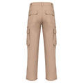 Beige - Back - Kariban Mens Heavy Canvas Trousers