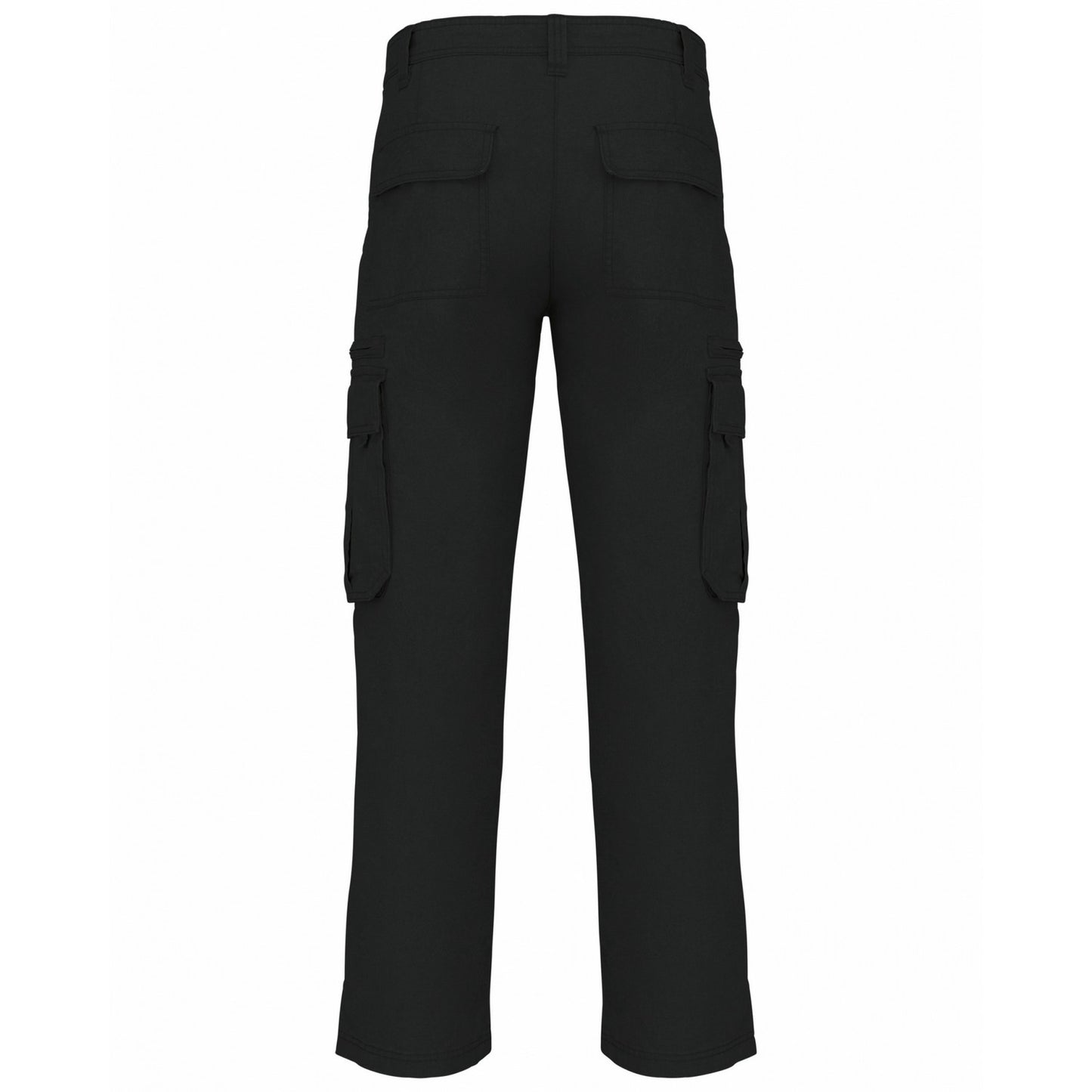 Black - Back - Kariban Mens Heavy Canvas Trousers