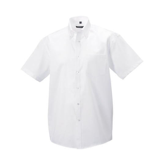 White - Front - Russell Collection Mens Ultimate Short-Sleeved Shirt