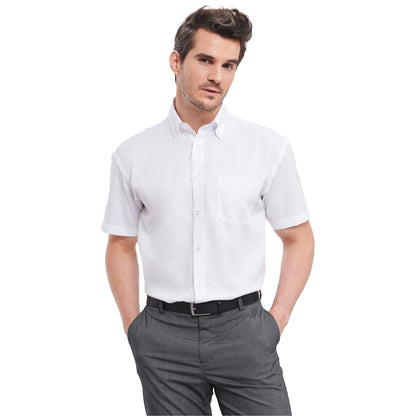 White - Back - Russell Collection Mens Ultimate Short-Sleeved Shirt