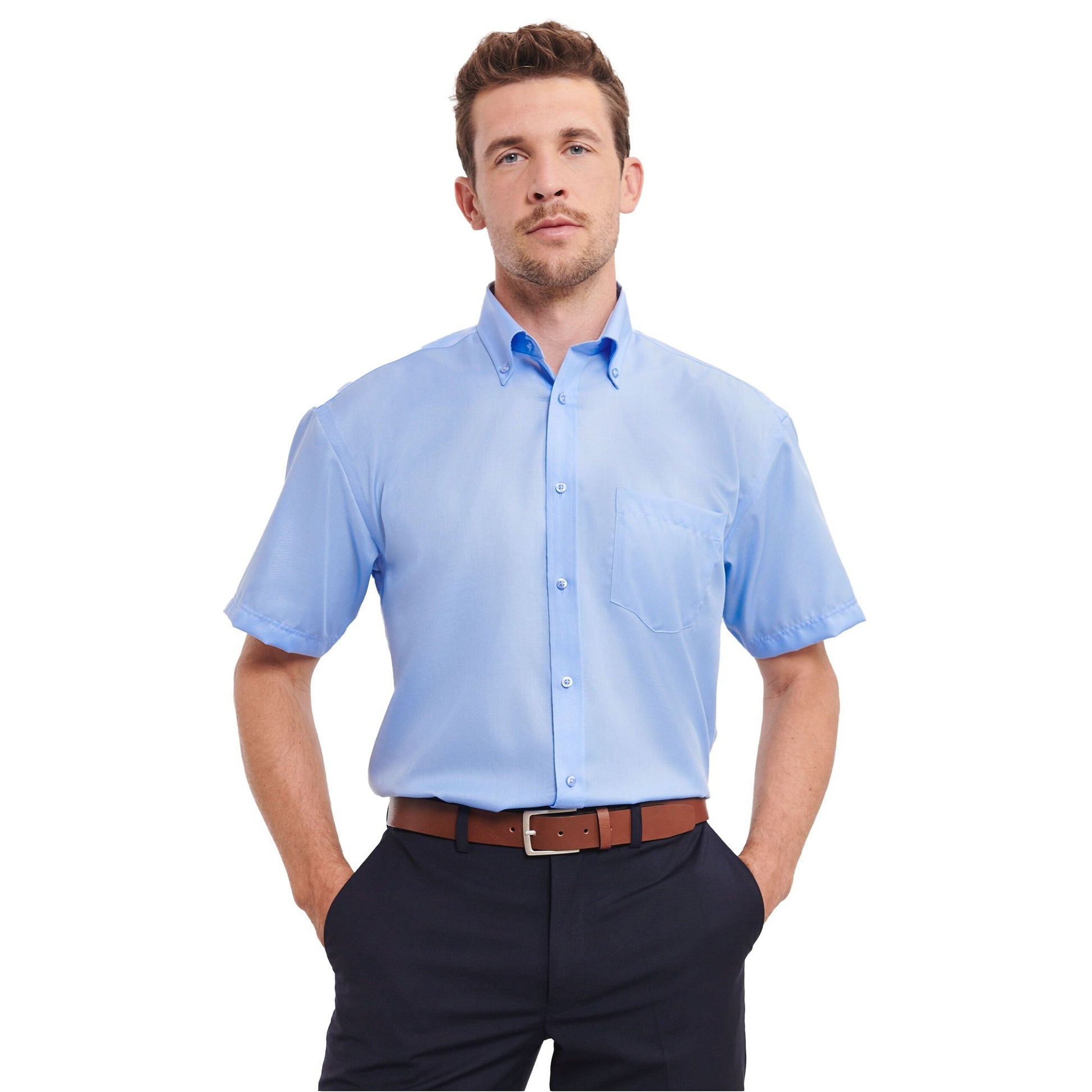 Bright Sky - Back - Russell Collection Mens Ultimate Short-Sleeved Shirt