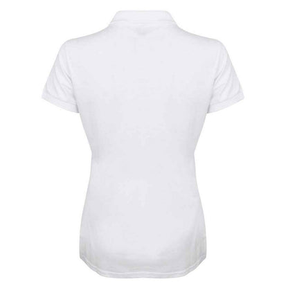 White - Back - Henbury Womens-Ladies Cotton Pique Modern Polo Shirt