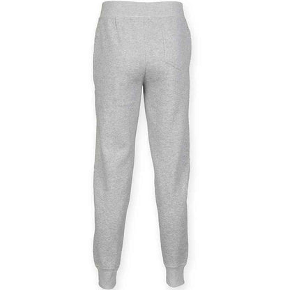 Grey - Back - SF Men Mens Heather Cuffed Slim Jogging Bottoms