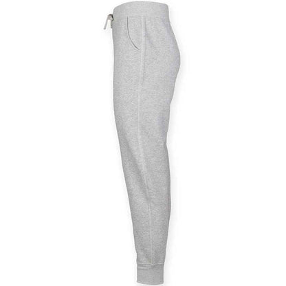 Grey - Side - SF Men Mens Heather Cuffed Slim Jogging Bottoms