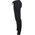 Black - Side - Skinni Fit Womens-Ladies Polycotton Cuffed Slim Jogging Bottoms