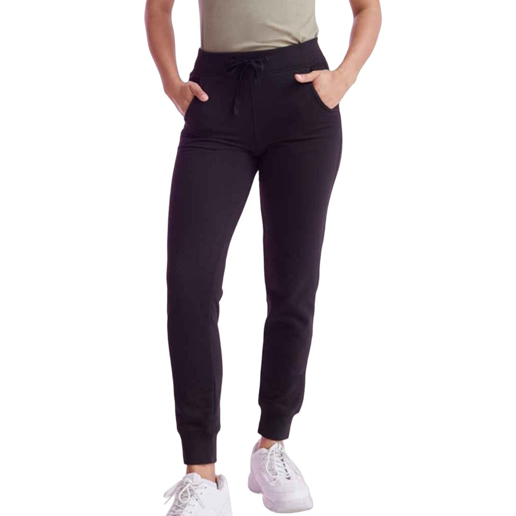 Black - Lifestyle - Skinni Fit Womens-Ladies Polycotton Cuffed Slim Jogging Bottoms