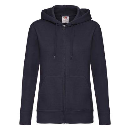 Deep Navy - Front - Fruit of the Loom Womens-Ladies Lady Fit Full Zip Hoodie
