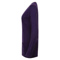 Purple - Side - Henbury Womens-Ladies Cotton Acrylic V Neck Cardigan