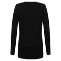 Black - Back - Henbury Womens-Ladies Cotton Acrylic V Neck Cardigan