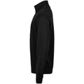 Black - Side - Tee Jays Mens Ribber Interlock Half Zip Sweatshirt