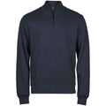 Navy - Front - Tee Jays Mens Ribber Interlock Half Zip Sweatshirt