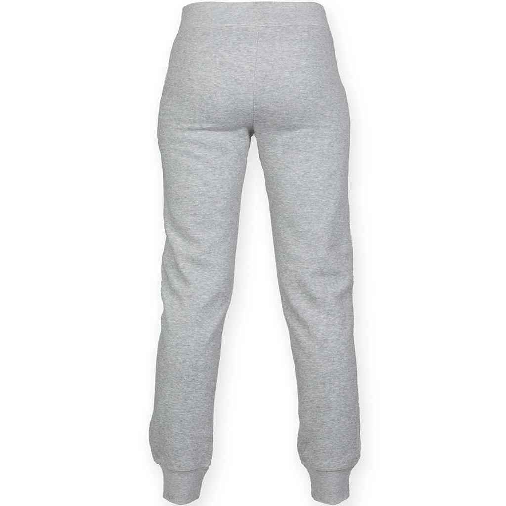 Grey - Back - SF Minni Childrens-Kids Heather Cuffed Slim Jogging Bottoms