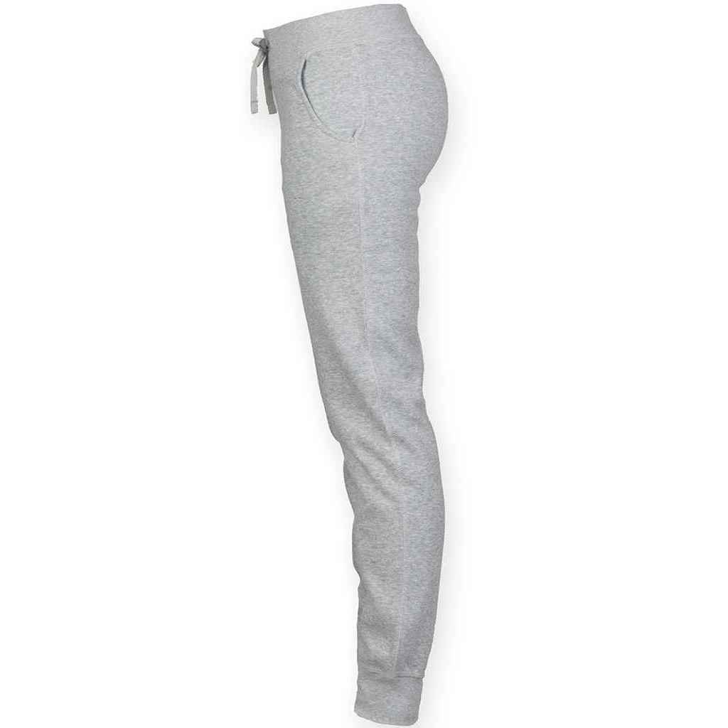 Grey - Side - SF Minni Childrens-Kids Heather Cuffed Slim Jogging Bottoms