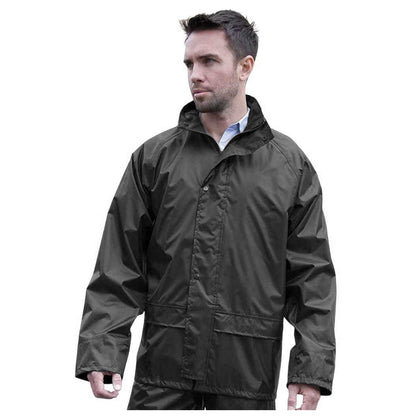 Black - Back - Result Core Mens Waterproof Jacket