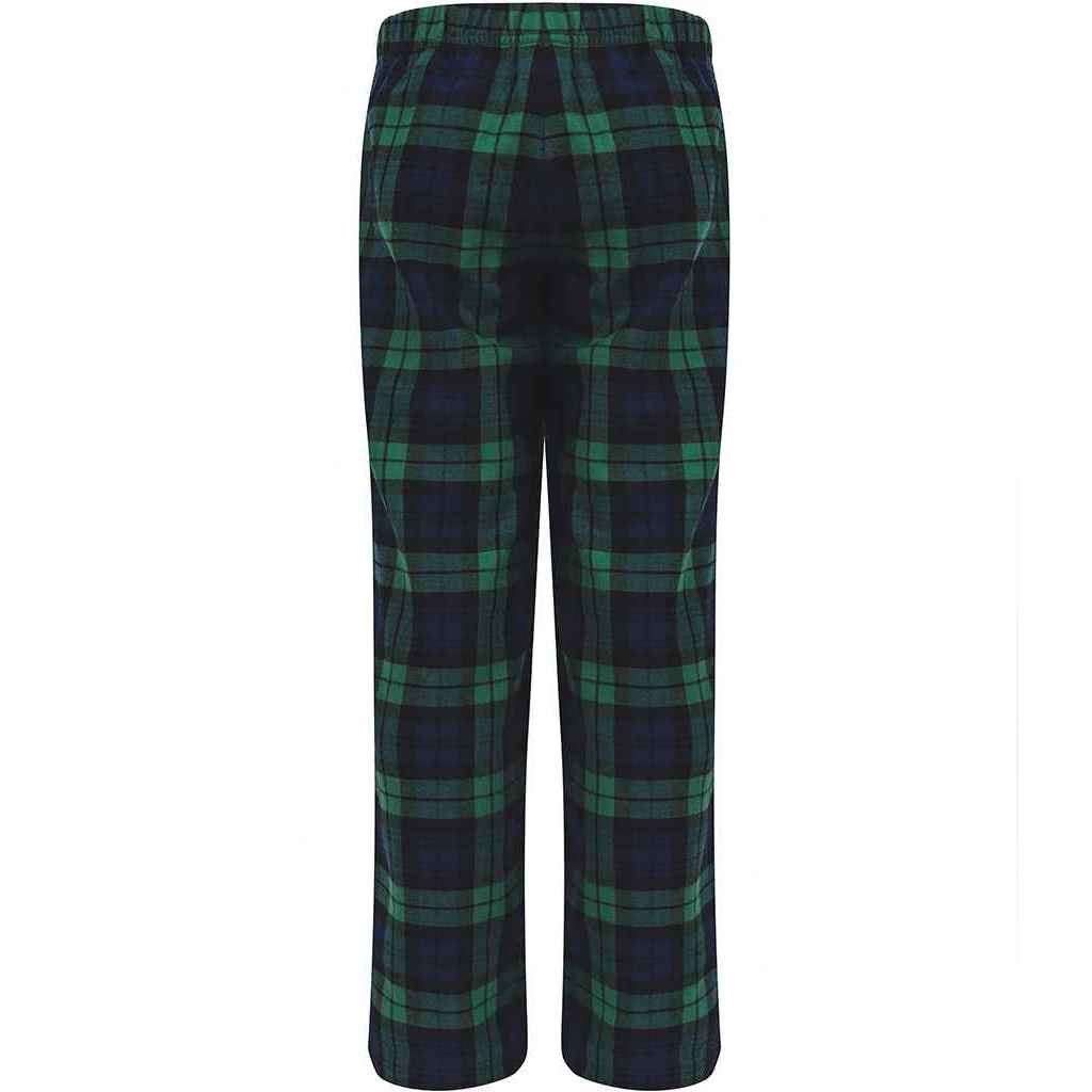 Navy-Green - Back - SF Minni Childrens-Kids Tartan Lounge Pants