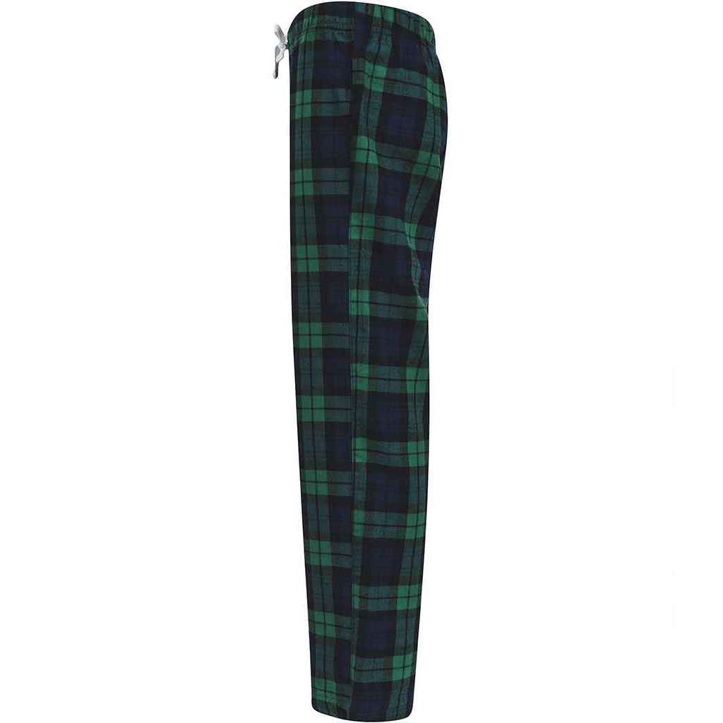 Navy-Green - Side - SF Minni Childrens-Kids Tartan Lounge Pants