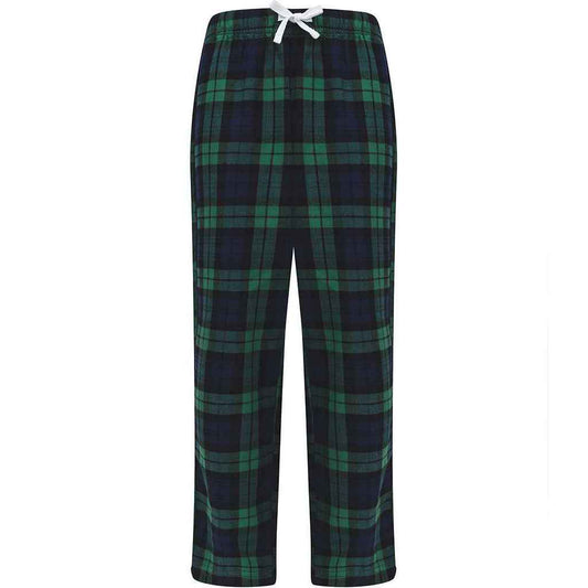 Navy-Green - Front - SF Minni Childrens-Kids Tartan Lounge Pants