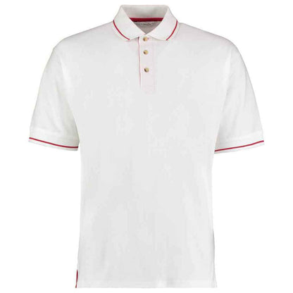 White-Red - Front - Kustom Kit Mens Polo Shirt