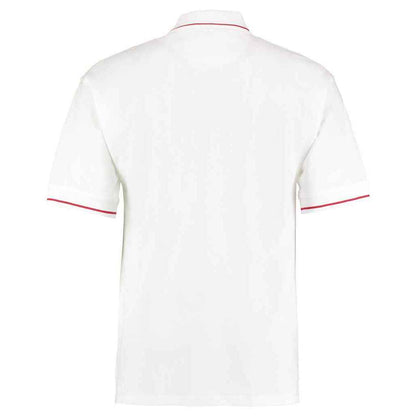 White-Red - Back - Kustom Kit Mens Polo Shirt