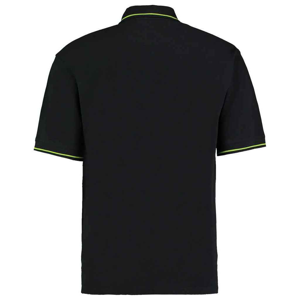 Black-Lime - Back - Kustom Kit Mens Polo Shirt