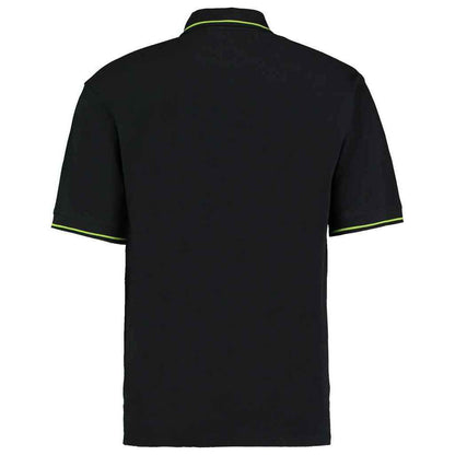 Black-Lime - Back - Kustom Kit Mens Polo Shirt