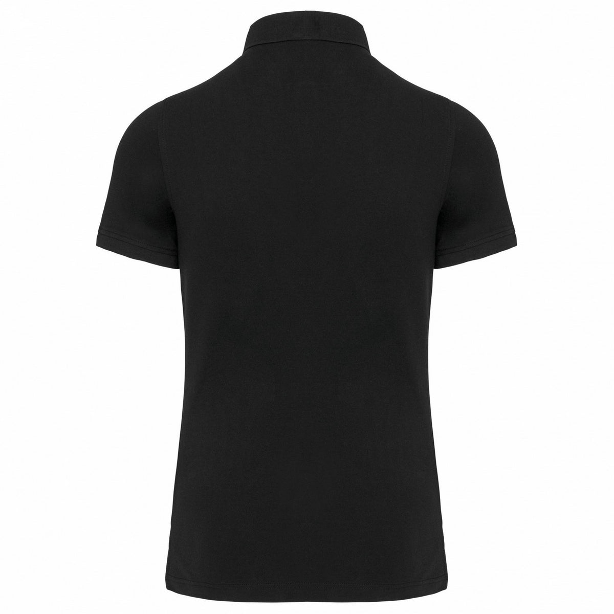 Black - Back - Kariban Mens Piqué Stud Front Polo Shirt
