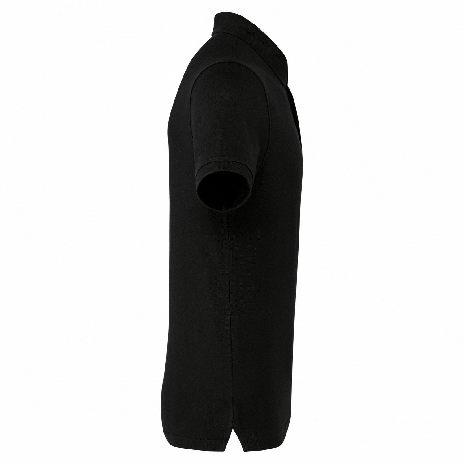 Black - Side - Kariban Mens Piqué Stud Front Polo Shirt