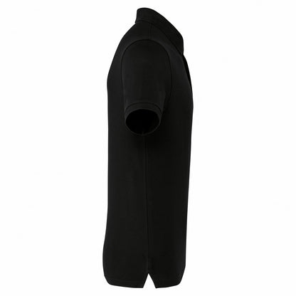 Black - Side - Kariban Mens Piqué Stud Front Polo Shirt