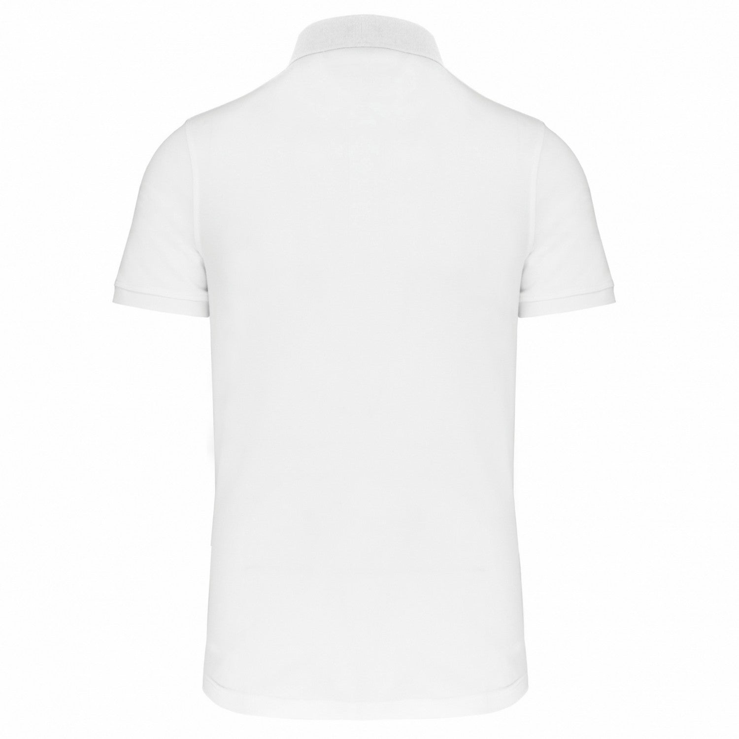 White - Back - Kariban Mens Piqué Stud Front Polo Shirt