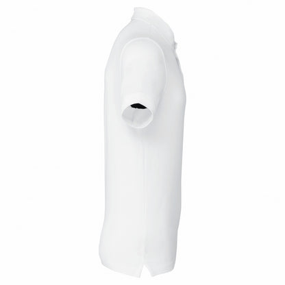 White - Side - Kariban Mens Piqué Stud Front Polo Shirt