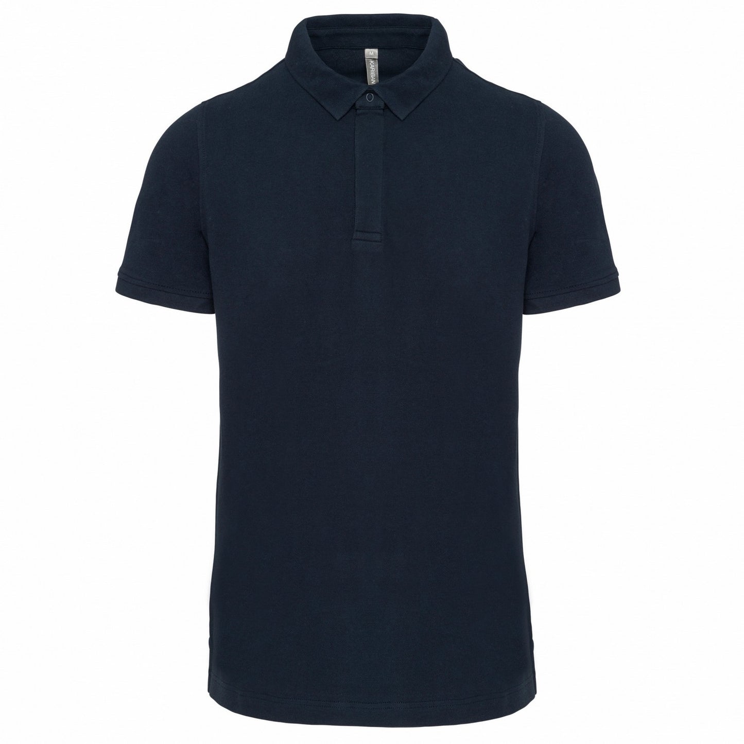 Navy - Front - Kariban Mens Piqué Stud Front Polo Shirt