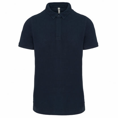 Navy - Front - Kariban Mens Piqué Stud Front Polo Shirt
